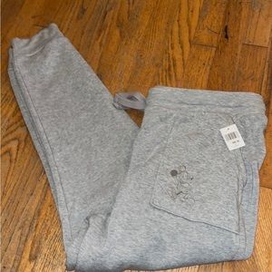 Disney Mickey Mouse gray quilted jogger pants